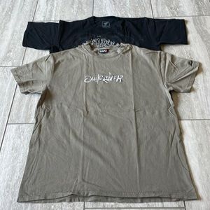 Preloved F(black)Quicksilver (green)Medium round neck,short sleeves shirts-men